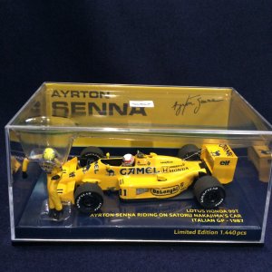 画像: セカンドハンド品●PMA 1/43 LOTUS HONDA 99T ITALIAN GP 1987 SENNA RIDING ON NAKAJIMA (中嶋悟）#11