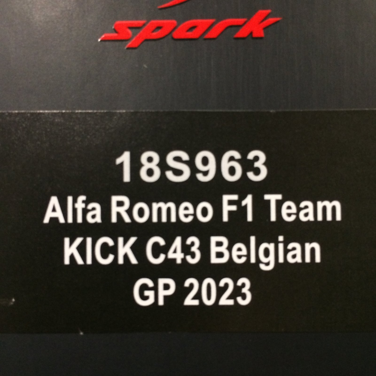 画像: 新品正規入荷品●SPARK1/18 ALFA ROMEO KICK C43 BELGIAN GP 2023 周冠宇（ジョウ・グアンユー）#24