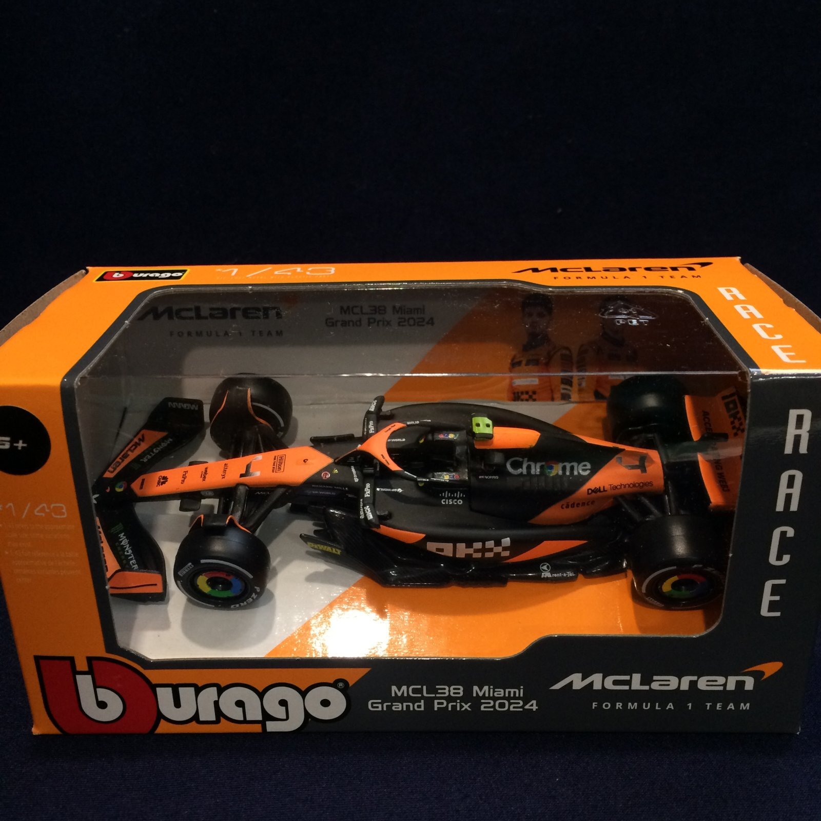 画像1: 新品正規入荷品●burago1/43 McLAREN MCL38 MIAMI GP 2024 (L.ノリス）#4