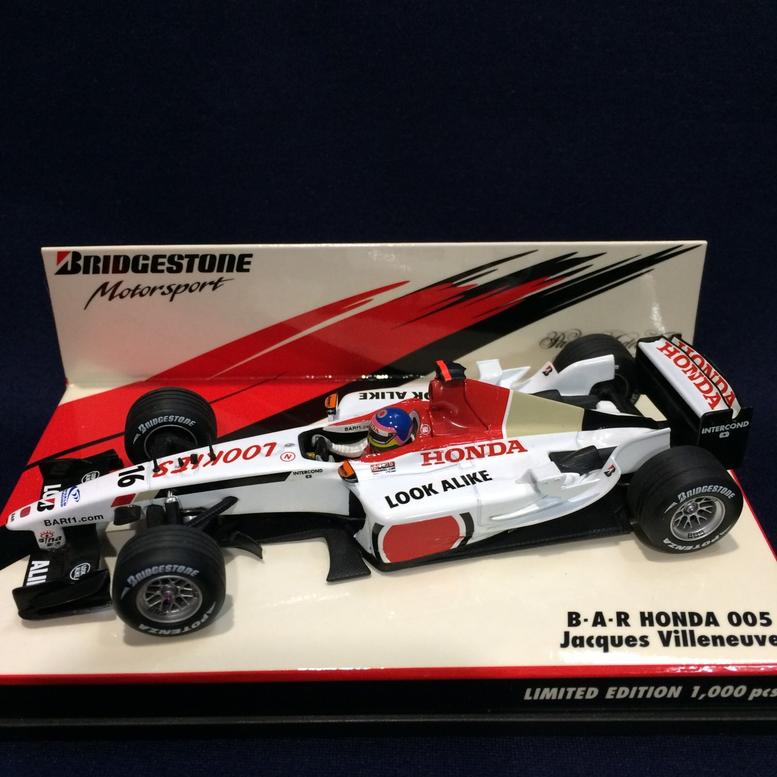 画像1: セカンドハンド品●BRIDGESTONE別注●PMA1/43 BAR HONDA 005 （J.ビルヌーブ）#16