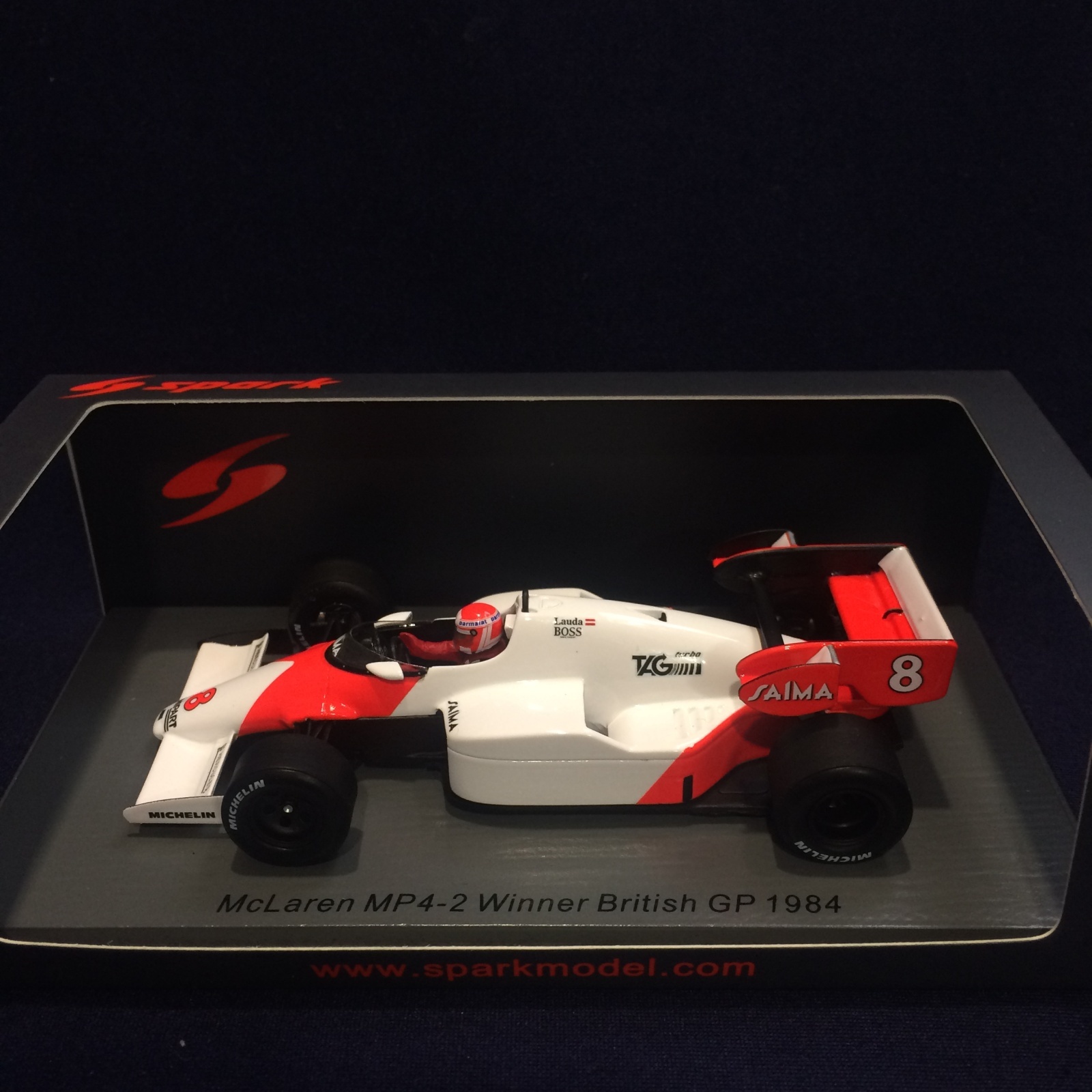 画像1: セカンドハンド品●SPARK 1/43 McLAREN TAG TURBO MP4-2 WINNER BRITISH GP 1984 (N.ラウダ）#8