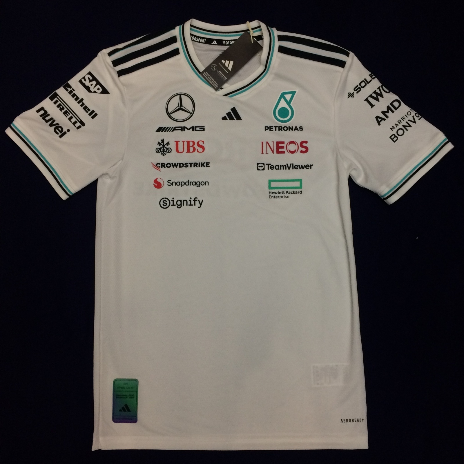 画像1: （オーセンティック）メルセデス AMG ペトロナス F1 チーム ドライバー Tシャツ ホワイト 2025 /アディダス （サイズ　XL）